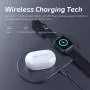 ENACFIRE E60 Bluetooth V5.0 Wireless Earbuds with Wireless Charging Case, 8H Continuous Playtime, IPX8 Waterproof Bluetooth Earbuds for Sports, Apt-X Deep Bass Wireless Headphones, Dual Mics White ENACFIRE E60 Bluetooth V5.0 Wireless Earbuds with Wireless Charging Case, 8H Continuous Playtime, IPX8 Waterproof Bluetooth Earbuds for Sports, Apt-X Deep Bass Wireless Headphones, Dual Mics White