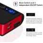 Cigarette Lighter Adapter, OOWOLF 3-Socket 180W 12V/24V DC Quick Charge 3.0 Power Car Splitter for GPS, Dash Cam, Sat Nav, Phone, iPad, Tablet (Black-Red)