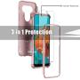 lovpec LG K51 Case with Soft TPU Screen Protector, Ring Holder Kickstand Shockproof Protective Phone Cover Case for LG K51/LG Q51/LG Reflect/LG LM-K500UM (Pink)