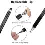 Capacitive Stylus Pens, 2 in 1 Universal Disc Stylist Pens for All Capacitive Touch Screens Cell Phones, iPad, Tablet, Laptops with 6 Replacement Tips by Molichang (3 Pcs) (Black/White/Rose)