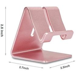 Cell Phone Stand, ZTON Aluminum Metal Tablet Stand, Mobile Phone Holder for iPhone iPad Samsung for Desk Table Bedroom Kitchen (Rose Gold)