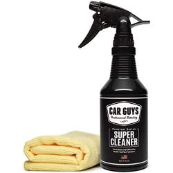 CarGuys Super Cleaner - Effective All Purpose Cleaner - Best for Leather Vinyl Carpet Upholstery Plastic Rubber and Much More! - 18 oz Kit