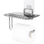 SPACEREST Adhesive Toilet Paper Holder with Shelf - SUS 304 Stainless Steel Toilet Paper Roll Holder -Chrome