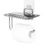 SPACEREST Adhesive Toilet Paper Holder with Shelf - SUS 304 Stainless Steel Toilet Paper Roll Holder -Chrome SPACEREST Adhesive Toilet Paper Holder with Shelf - SUS 304 Stainless Steel Toilet Paper Roll Holder -Chrome