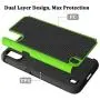 Dahkoiz Galaxy A01 Case with Tempered Glass Screen Protector [2 Pack], Armor Defender Cover Samsung Galaxy A01 Cases Dual Layer Hybrid Protective Phone Case for Samsung Galaxy A01, Green