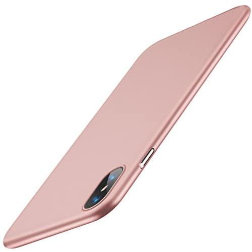 TORRAS Slim Fit iPhone Xs Case/iPhone X Case, Hard Plastic PC Super Thin Mobile Phone Cover Case with Matte Finish Coating Grip Compatible with iPhone X/iPhone Xs 5.8 inch, Rose Gold
