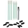 PortPlugs Port Covers (10 Pack) + 7 Piece Cell Phone Cleaning Kit, Anti-Dust Charging Port Plugs, Compatible with Apple iPhone 11, X, XS, 8, 8 Plus, 7, 6, iPads (Black)