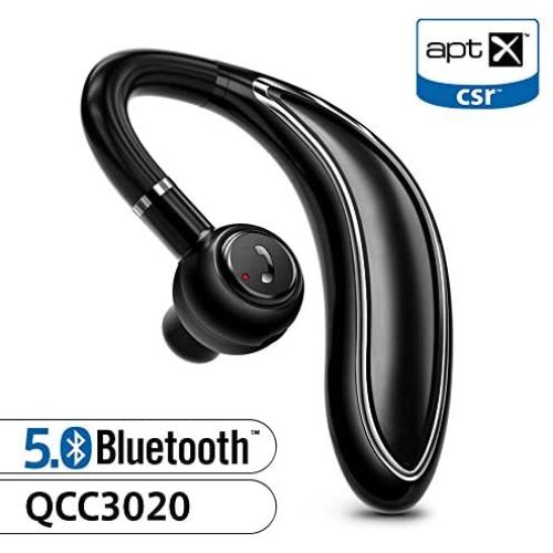 Bluetooth Earpiece for Cell Phone, Timmkoo S60 Single Ear Hands-Free Wireless Bluetooth Headset with Mic Apt-X CVC8.0 for iPhone, Samsung, Android, PC, Laptop, Tablet, TVs (Silver)