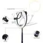 BONZERCN LED Selfie Ring Light with Stand and Phone Holder, Foldable Makeup Light 3 Color Modes, USB Powered LED Selfie Light Ring for iPhone and Android,TIKTok Light Mobile Stand.