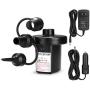 Electric Air Pump, AGPtEK Portable Quick-Fill Air Pump with 3 Nozzles, 110V AC/12V DC, Perfect Inflator/Deflator Pumps for Outdoor Camping, Inflatable Cushions, Air Mattress Beds, Boats, Swimming Ring
