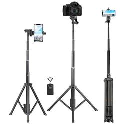 Selfie Stick Tripod, Eocean 54 Extendable Selfie Stick with Phone Tripod Stand & Wireless Remote for iPhone SE 11 Pro Max X 8 7 6 Galaxy Note 9 Android, Perfect for Live Stream/Vlog, Lightweight