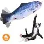 Beewarm Electric Flopping Cat Kicker Fish Toy, Realistic Flopping Fish, Wiggle Fish Catnip Toys, Motion Kitten Toy, Plush Interactive Cat Toys, Fun Toy for Cat Exercise