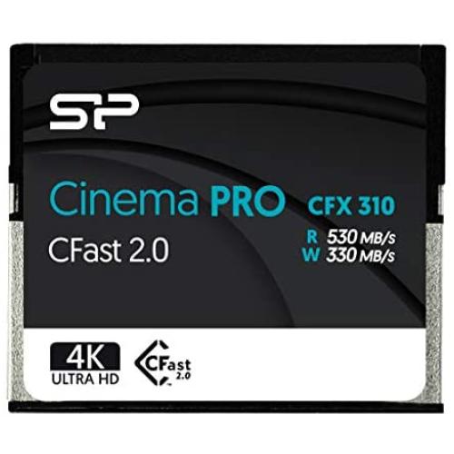 Silicon Power 512GB CFast 2.0 CinemaPro CFX310 Memory Card, 3500X and up to 530MB/s Read, MLC, for Blackmagic URSA Mini, Canon XC10/1D X Mark II and More - SP512GICFX311NV0BM