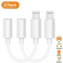 [Apple MFi Certified] Apple Lightning to 3.5 mm Earbuds/Headphones/Earphones Jack Adapter Cord Dongle Aux Cable Converter Accessories Compatible with iPhone 11/Xs/XR/X/8,7/8,7 Plus/ipad-IOS13-2 Pack