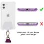 SS Cell Phone Lanyard, Cell Phone Lanyard Strap Adjustable Wrist Lanyard for Running Universal for All Smartphones and Case Combinations-Purple