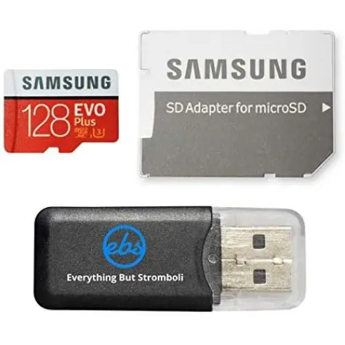 Samsung Galaxy S9 Memory Card 128GB Micro SDXC EVO Plus Class 10 UHS-1 S9 Plus, S9+, Cell Phone Smartphone with Everything But Stromboli (TM) Card Reader (MB-MC128) Samsung Galaxy S9 Memory Card 128GB Micro SDXC EVO Plus Class 10 UHS-1 S9 Plus, S9+, Cell Phone Smartphone with Everything But Stromboli (TM) Card Reader (MB-MC128)