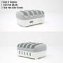 HOPEROAD 5- Port Charging Station for Multiple Devices, iPhone Docking Station for iPhone, Samsung, Cell Phone, iPad, and Other Electronics, Compatible USB Charging Station (White)