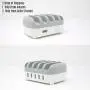 HOPEROAD 5- Port Charging Station for Multiple Devices, iPhone Docking Station for iPhone, Samsung, Cell Phone, iPad, and Other Electronics, Compatible USB Charging Station (White) HOPEROAD 5- Port Charging Station for Multiple Devices, iPhone Docking Station for iPhone, Samsung, Cell Phone, iPad, and Other Electronics, Compatible USB Charging Station (White)