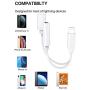 [Apple MFi Certified] Lightning to 3.5 mm Headphone Adapter Dual Ports Dongle Charger Jack&AUX Audio 3.5 mm Earphone Accessory,for iPhone 11/11 Pro/X/8,7 Plus/8 Plug and Play Support All iOS System
