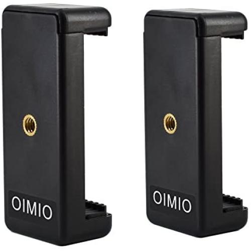 Universal Cell Phone Tripod Mount Adapter, OIMIO Phone Holder Clip Connector Head Used for Monopod Selfie Stick DSLR Travel Mini Flexible Tripod and More(2 Pack)