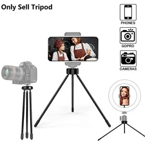 Ring Light Tripod,Adjustable Mini Travel Ring Light Accessories Portable Camera Stand Holder with Universal 1/4 Screw,Apply to Phone,Ring Light,Mini Camera,GoPro Selfie SLR Sports Camera…(Only Tripod) Ring Light Tripod,Adjustable Mini Travel Ring Light Accessories Portable Camera Stand Holder with Universal 1/4 Screw,Apply to Phone,Ring Light,Mini Camera,GoPro Selfie SLR Sports Camera…(Only Tripod)