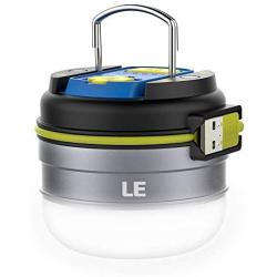 LED Camping Lantern Rechargeable, 280LM, 3 Light Modes, 3000mAh Power Bank, Waterproof, Perfect Mini Flashlight with Magnetic Base for Hurricane Emergency, Outdoor, Hiking, Home and Car by LE