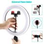 Ring Light,10.2" LED Ring Light with Stand and Phone Holder,Desktop Ring Light for Phone,3 Light Modes 10 Brightness,Dimmable Beauty Fill Ringlight for YouTube Video/Live Stream/Makeup/Photography