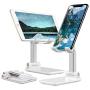 Mini Folding Desktop Phone Stand, Adjustable Stable Portable Holder Compatible with Mobile Phone, ipad, Tablet, Kindle