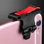 HOJI Slope Shape Pubg Triggers Cum Gamepad Joystick Compatible with All Smartphones - (Dark Red), Compatible for All Smartphones (1 Pairs Set)