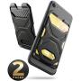 SUPCASE Adhesive Slim Wallet,(2-Pack) Ultra Thin Stick-On Silicone Credit Card Holder Sticker Adhesive Cell Phone Wallet Compatible for Most Smartphones（not fit Mobile Phones with Curved Back）(Black)