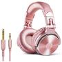 OneOdio Over Ear Headphones for Women and Girls, Wired Bass Stereo Sound Headsets with Share Port, 50mm Driver Rose Gold Headsets with Mic for PC, Phone, Laptop, Guitar, Piano, Mp3/4, Tablet (Pink)