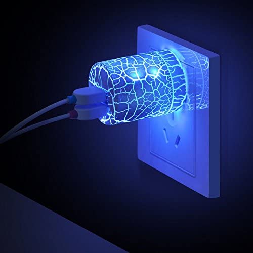 momen USB Wall Charger, Wall Fast Charger with Foldable Travel Plug for iPhone 11/Xs/XS MAX/XR/X/8/7, Samsung, LG, HTC, Kindle, PS4, 2 USB Wall Charger 5V/2.1A Wall Charger Block with Blue Night Light
