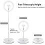 Selfie Ring Light with Tripod Stand with Phone Holder for, Live Stream,Self-Portrait Shooting (White,1 X Fill Light + 1 X Stand, 10.2in)