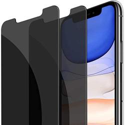 Fotbor Compatible with iPhone XR/iPhone 11 Screen Protector Privacy Tempered Glass Film, Anti Spy/Scratch Easy Install Case Friendly 6.1 Inch 2 Pack