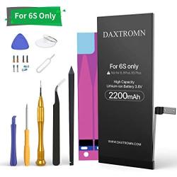 DAXTROMN 2200mAh Battery for iPhone 6S Only, Model A1633, A1688, A1700 High Capacity Replacement Battery with Complete Repair Tool Kits and Adhesive Strips - 24-Month Warr