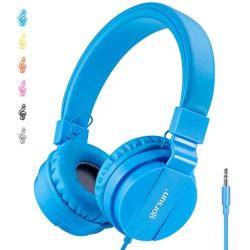 ONTA gorsun Foldable On Ear Audio Adjustable Lightweight Headphone for Kids Cellphones Smartphones iPhone Laptop Computer Mp3/4 Earphones (Blue)