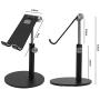 Co-Goldguard Adjustable Tablet Stand Cell Phone Desk Holder Aluminum Desktop Stand Solid Anti-Slip Portable Universal Holders Compatible with All Mobile Smart Phone Tablet,Black