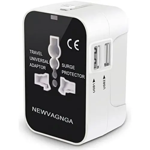 NEWVANGA International Universal All in One Worldwide Travel Adapter Wall Charger AC Power Plug Adapter with Dual USB Charging Ports for USA EU UK AUS European Cell Phone Laptop NEWVANGA International Universal All in One Worldwide Travel Adapter Wall Charger AC Power Plug Adapter with Dual USB Charging Ports for USA EU UK AUS European Cell Phone Laptop