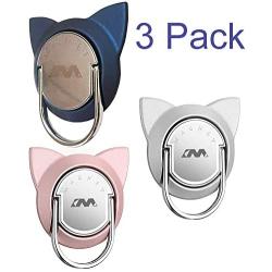 Fwaytech Phone Ring Holder Blue,Pink Finger Ring Grip Kickstand for Magnet Car Mount,Compatible for Phone 11 pro max xs max xr Samsung and Other Smartphone (3 Pack) (Blue/Silver/Pink)
