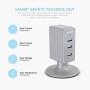 Multiple USB Charger (2 Pack), Overtime 3.1A 3-Port Desktop Charger Charging Station Multi Port Fast Wall Charger Hub Compatible with iPhone, iPad, Samsung, LG, Nexus, HTC and More – Silver