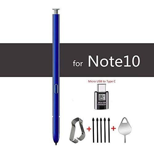 Galaxy Note 10 Pen (Without Bluetooth),Stylus Touch S Pen Replacement for Samsung Galaxy Note 10 / Note 10+ 5G +Type-C Adapter+Tips/Nibs+Eject Pin (Silver)