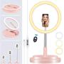 11.4 Selfie Ring Light with Round Stand, Surwit Portable LED RingLight with Phone Holder and Bluetooth Remoter, for Vlog/Makeup/Photography/YouTube Video/TIK Tok, Compatible with iPhone Android