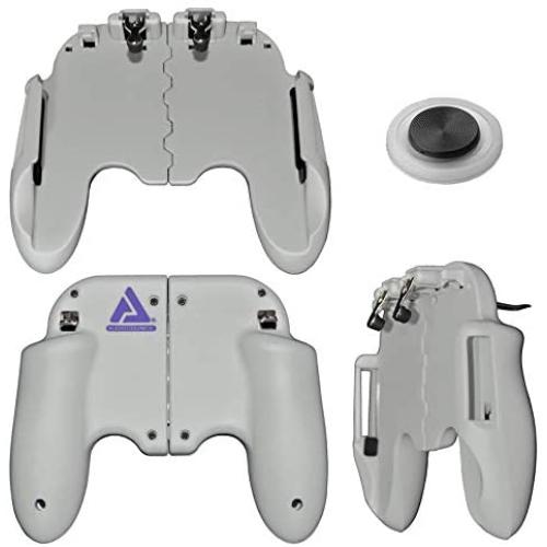 Mobile Game Controller PUBG Mobile Controller Gamepad with Joystick Mobile Trigger for 4-7 Inch Mobile Phones (Grey/Purple)