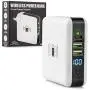 White Kaiman Wireless Power Bank: Portable Battery Charge Pack with 2 USB A, 1 USB C, and QI Fast Charging Pad - External Backup Wall Charger for Mobile Phone, Laptop, and More - Slim Travel Charger