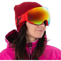 UTOBEST Anti Fog Ski Goggles for Men Women Cozy Windproof OTG Snowboard Goggles with 100% UV Protection Unisex Snow Shield Goggle Spherical Dual Lens Anti-Glare Design for Skiing Skating Outdoor Sport