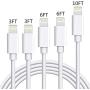 iPhone Charger Cable (5 Pack,3FT/6FT10FT) SHARLLEN Fast iPhone Charging Cable Long Cords Compatible iPhone XS/Max/XR/X/8/8 Plus/7/7 Plus/6/6 Plus/6S/6S Plus More (White)