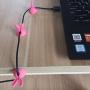 Cute Rabbit Cable Clips Desktop Rubber Red(6 Pack),Cable Clips Cord Organizer for Table,Suitable for Thin Cables, Such as Mobile Phone Charging Lines, Headset Lines, etc.