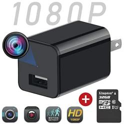 sherry Mini Spy Camera Security Charger Camera Full HD Hidden Camera Charger with 32G SD Card USB Charger Camera Loop Recording Nanny Outlet Cam for Home and Office