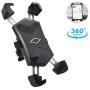 Bike Phone Mount, ONE-SECOND Lock, 360°Rotation Adjustable Handlebar Motorcycle Phone Holder with Stainless Steel Clamp Arm Anti Shake Automatic Shrinkage Compatible with iPhone Android 4.5-7.2 inch