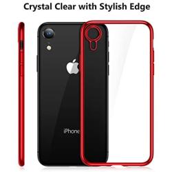 TORRAS Crystal Clear iPhone XR Cases, [10X Anti-Yellowing] [Ultra Thin Slim Fit] Soft Silicone TPU Protective Cover Case for iPhone XR, Red